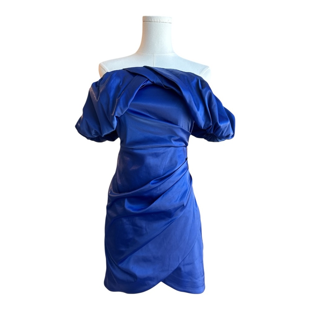 SFC4 Blue off-the-shoulder mini dress size small